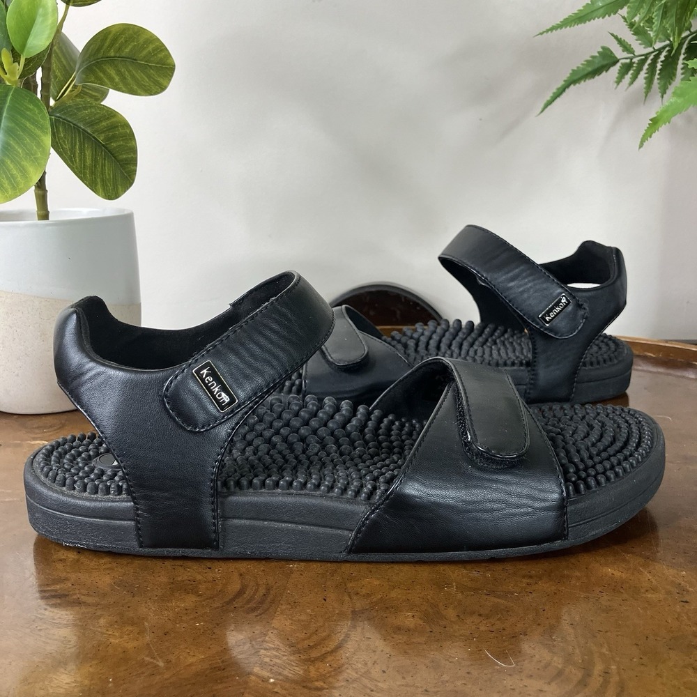 Kenko Reflexology Sandals Black Massage Footbed EU 40 US 9